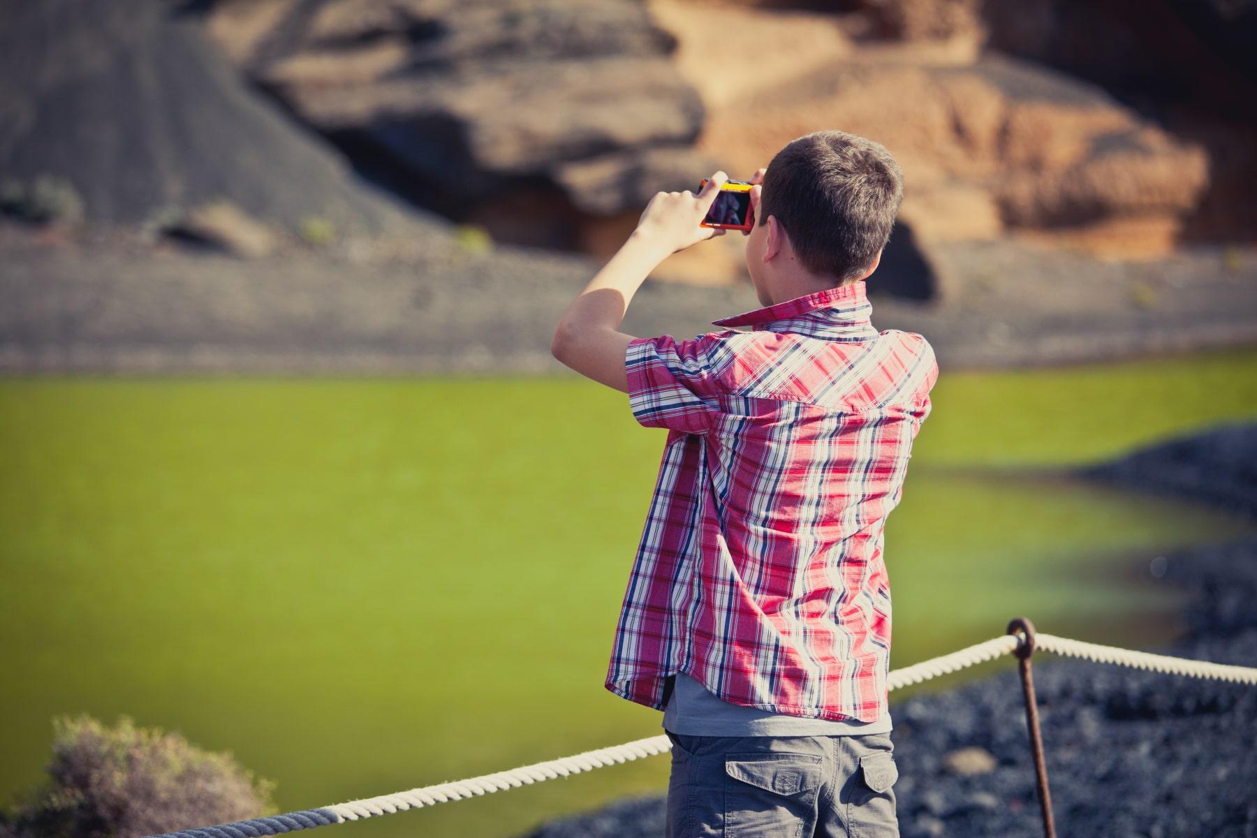 Protected Charco de los Clicos with barriered access to preserve the site