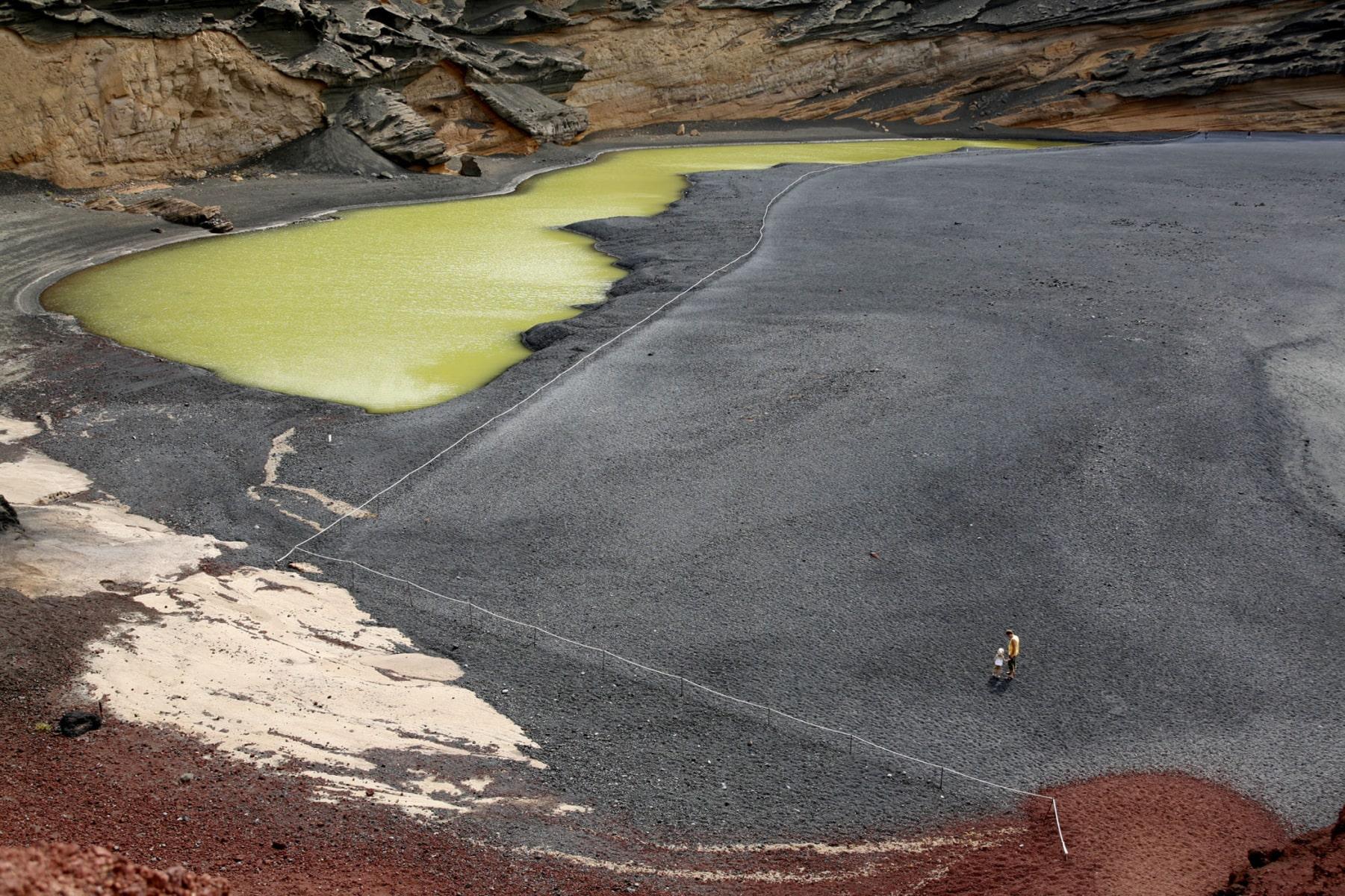Charco Verde green lagoon above El Golfo, Lanzarote