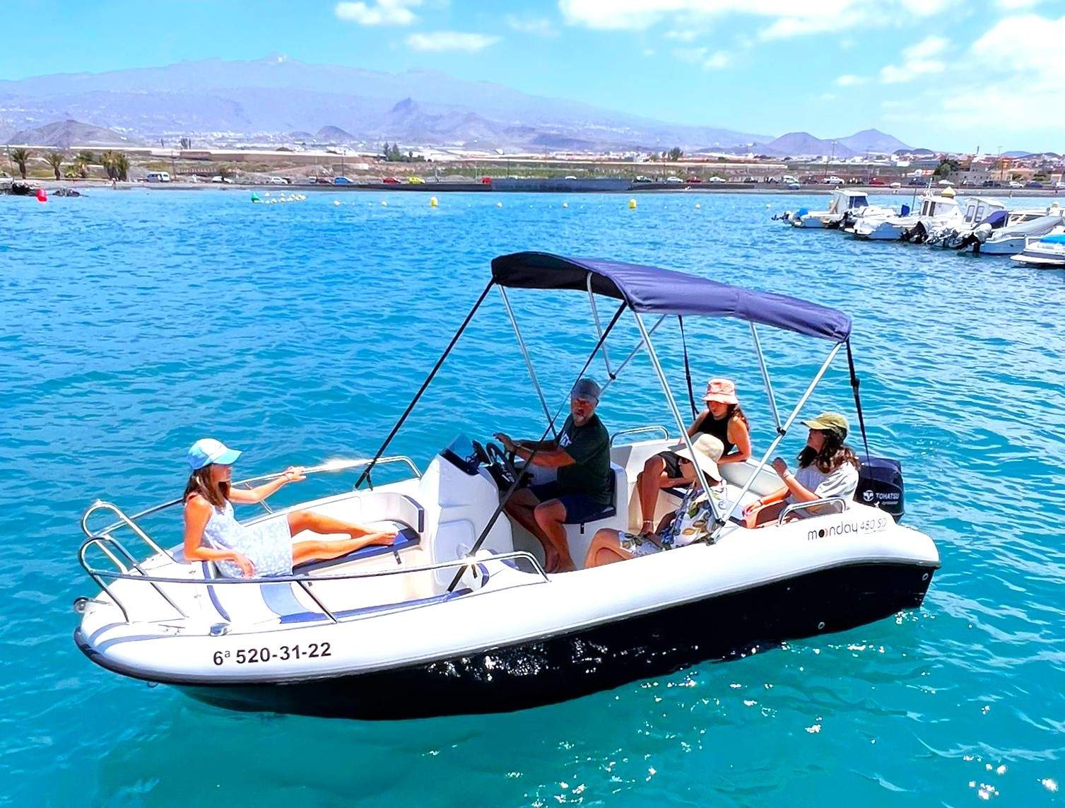 Costa Adeje boat hire without captain and licence for 6 persons
